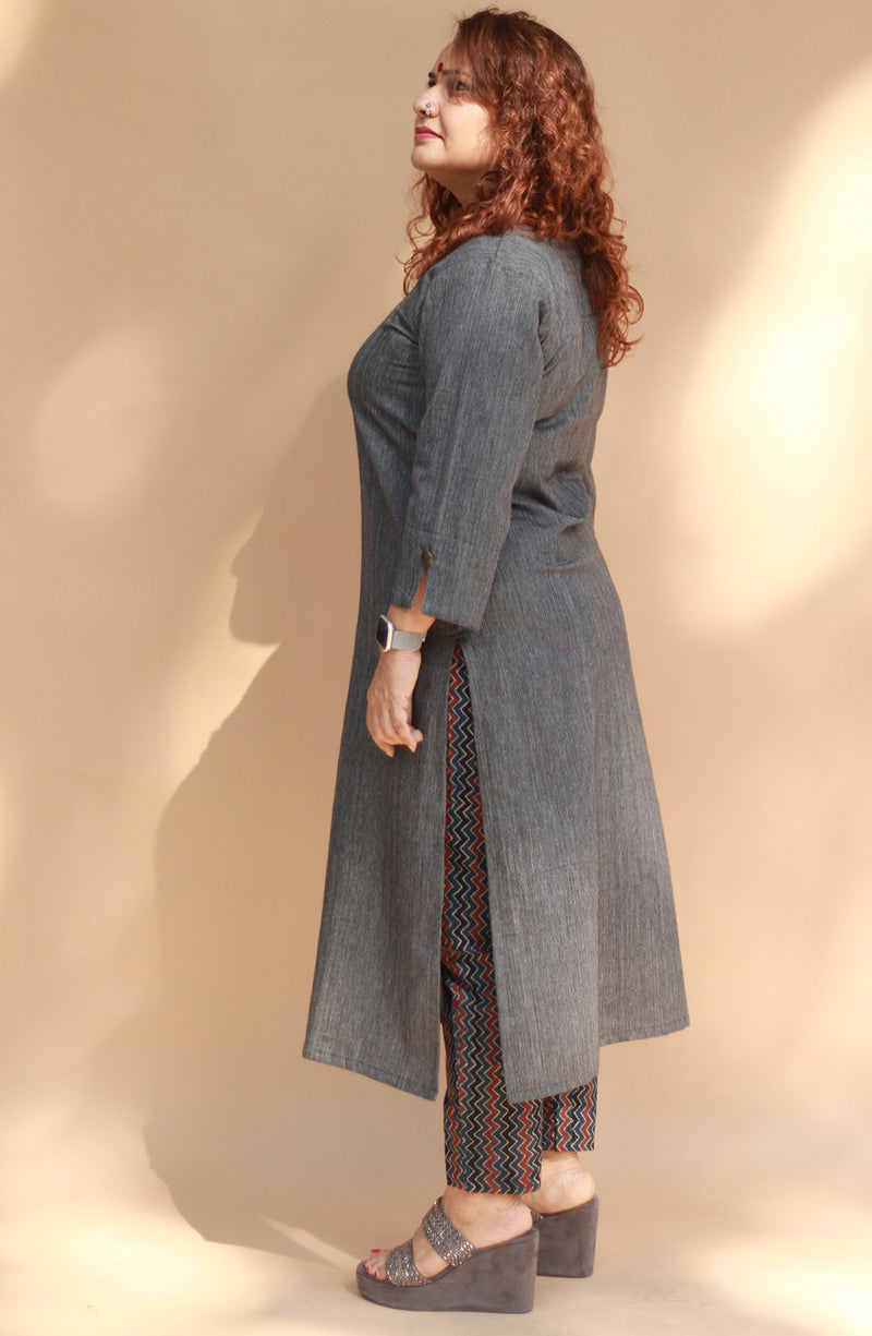 Sheetal | Long Kurta | Gray