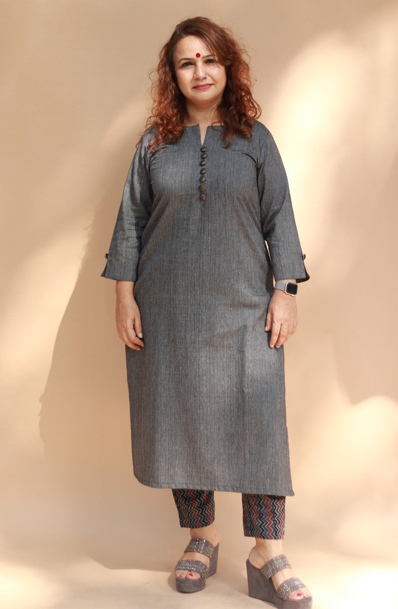 Sheetal | Long Kurta | Gray