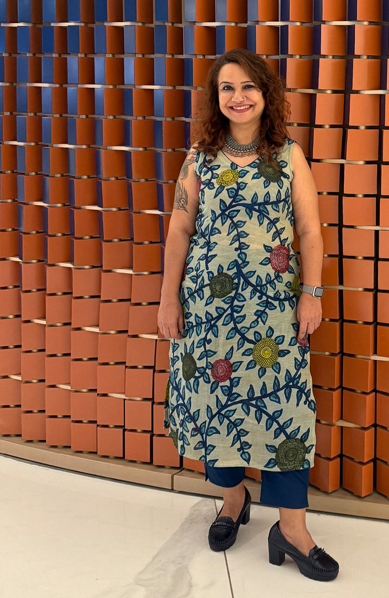 Leela | Pen Kalamkari Kurta | Kamal on Ivory