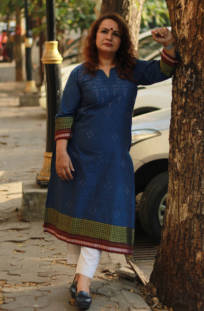 Daana | Tangaliya Kurta | Royal Blue With Khunn