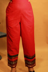 Ratna | Pants with Khunn Border | Red