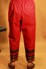 Ratna | Pants with Khunn Border | Red