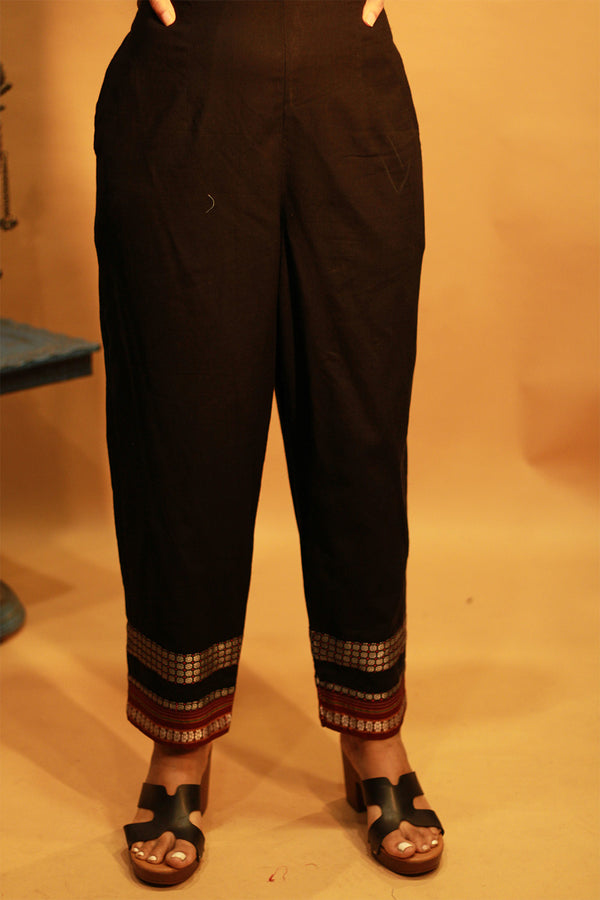 Ratna | Pants with Khunn Border | Black