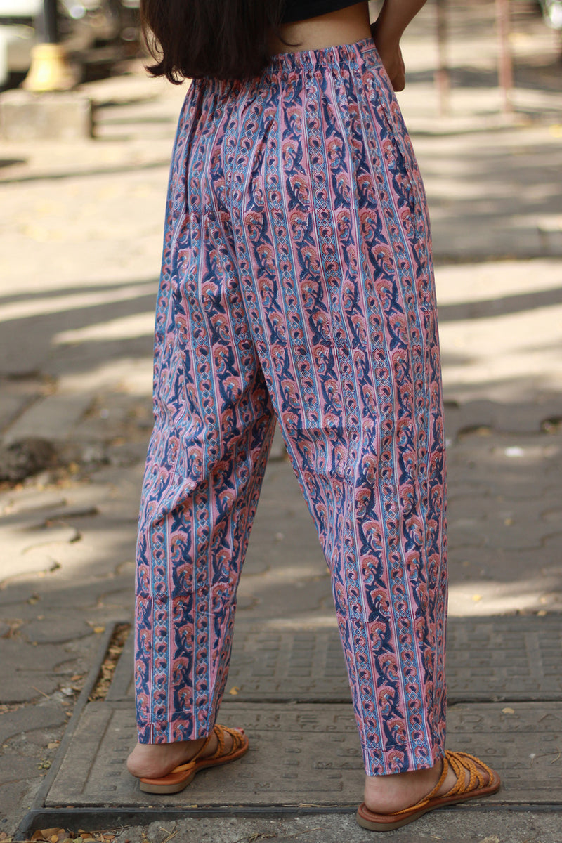 Ravina | Slim Pants | Pink Sanganeri