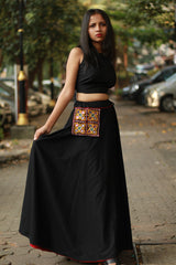 Skirt | Mirrorwork Pocket | Black