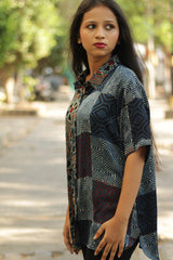 Tara | Ajrakh Modal Shirt | Indigo