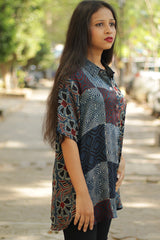 Tara | Ajrakh Modal Shirt | Indigo