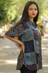 Tara | Ajrakh Modal Shirt | Indigo