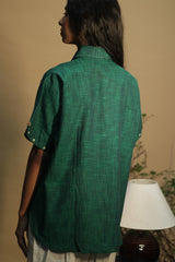 Ambrai | Embroidered Cotton Shirt | Green