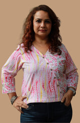 Mallika | Crossover Top | Pichkari Sanganeri Pink