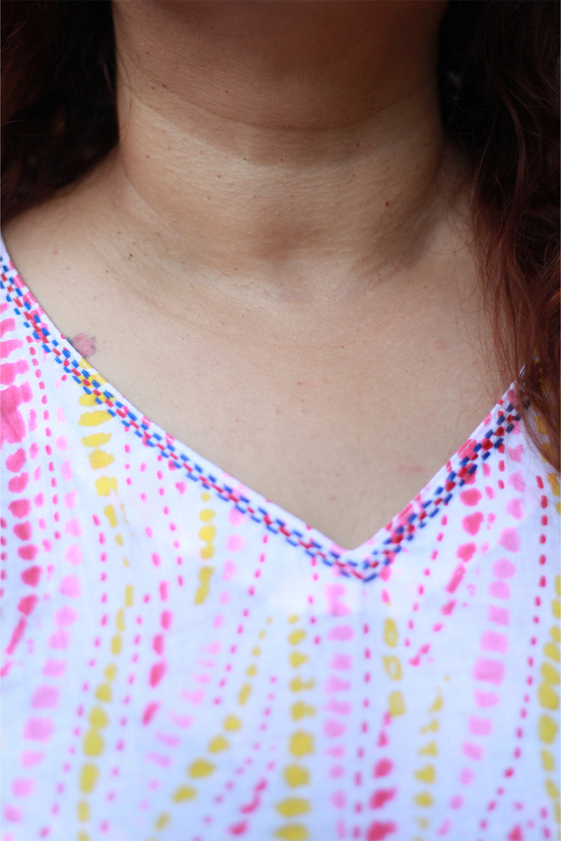 Champa | Cotton Top | Pink Sanganeri