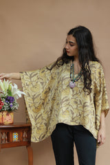 Taarini | Modal Silk Kaftan Top | Beige Vanaspati