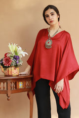 Taarini | Modal Silk Kaftan Top | Scarlet