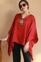 Taarini | Modal Silk Kaftan Top | Scarlet