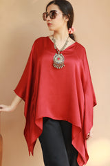 Taarini | Modal Silk Kaftan Top | Scarlet