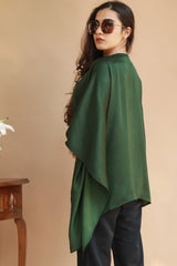 Taarini | Modal Silk Kaftan Top | Forest Green