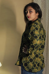 Madhura | Tunic | Ajrakh Green Shatkon