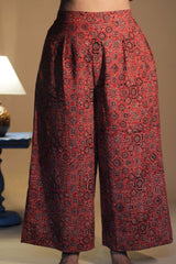 Rasika | Wide Leg Pants | Red Ajrakh Universe