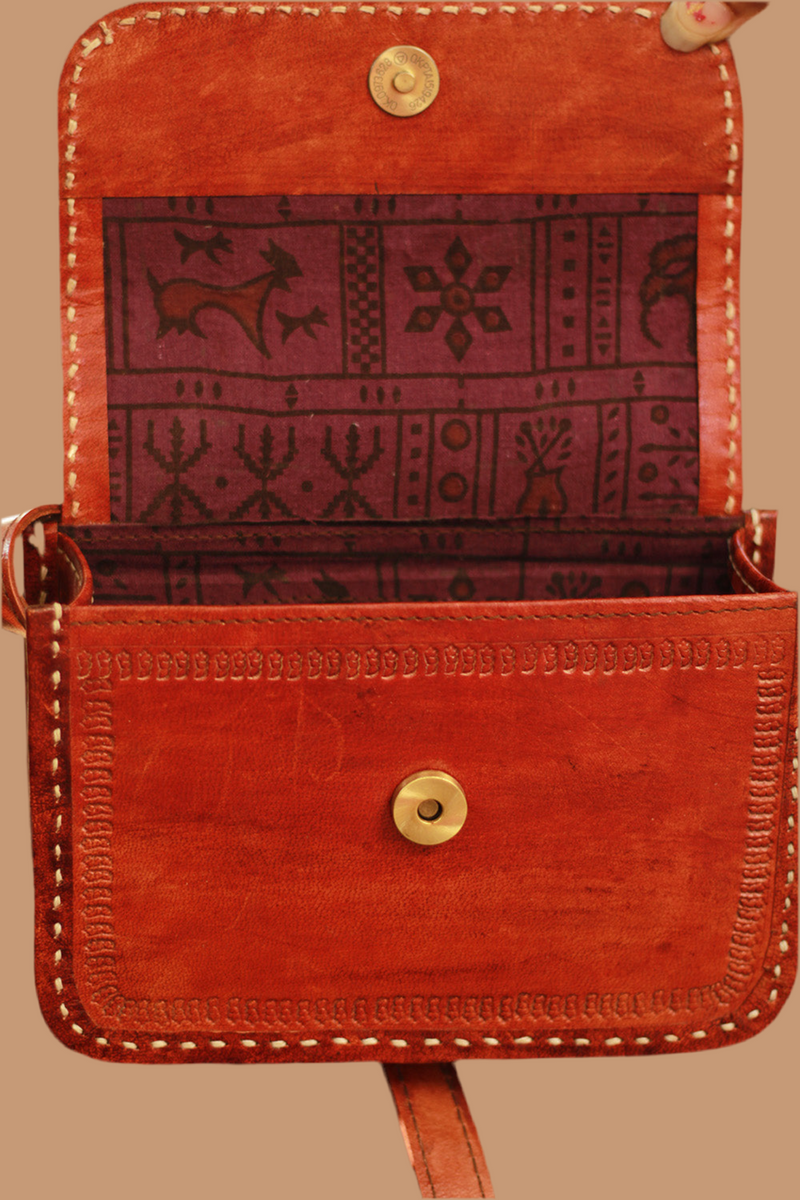 Handcrafted Kutch Leather Bag | Brown