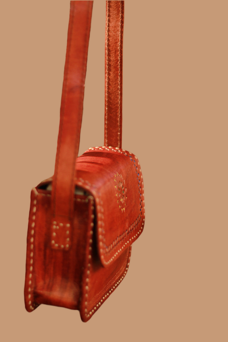 Handcrafted Kutch Leather Bag | Brown