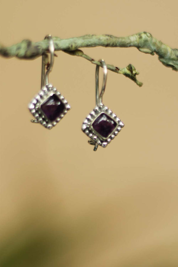 Vargita | Pure Silver Earrings | Purple
