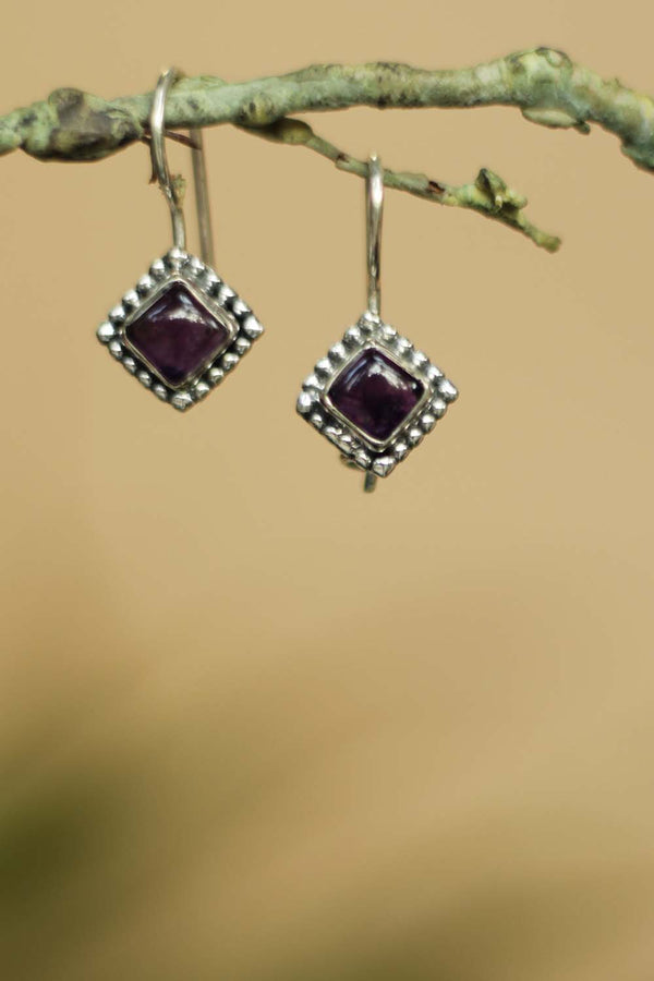 Vargita | Pure Silver Earrings | Purple