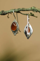 Patrika | Pure Silver Earrings | Deep Orange