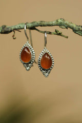 Patrika | Pure Silver Earrings | Deep Orange