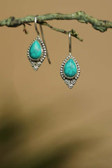 Patrika | Pure Silver Earrings | Turquoise