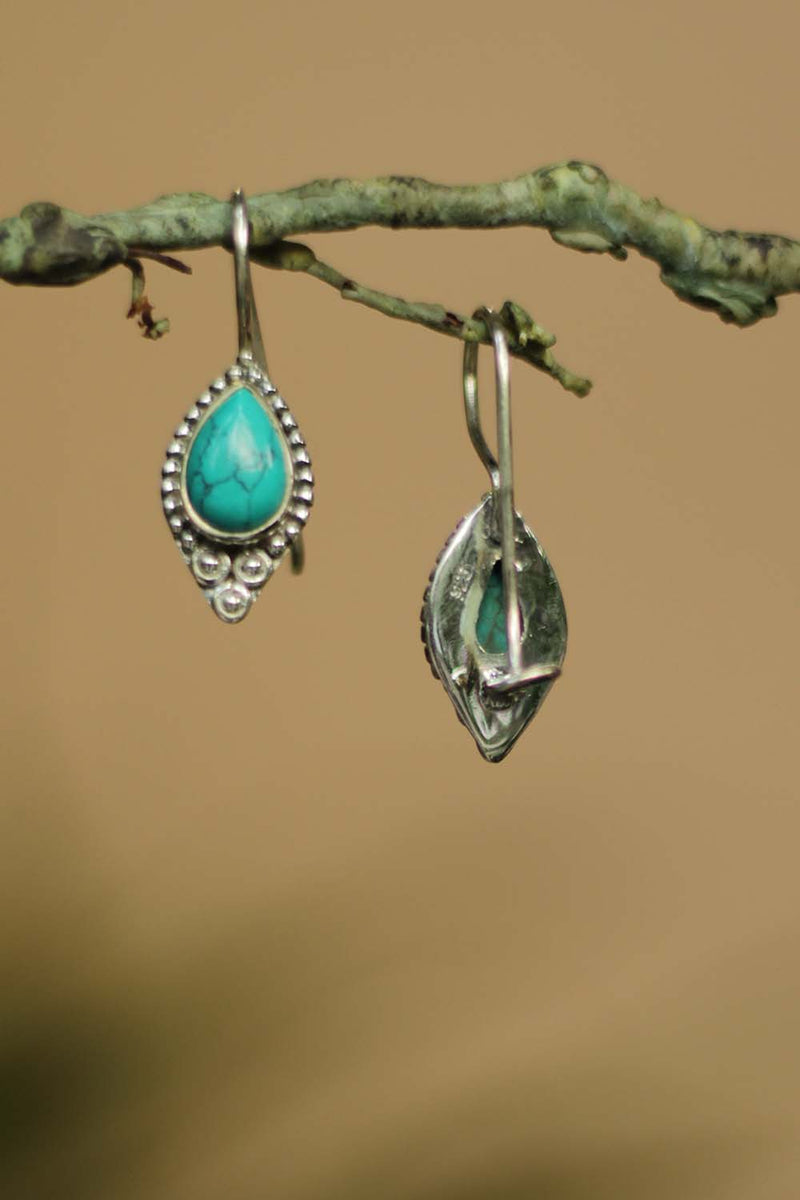 Patrika | Pure Silver Earrings | Turquoise