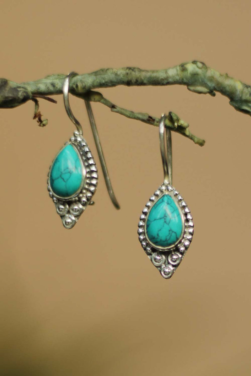 Patrika | Pure Silver Earrings | Turquoise