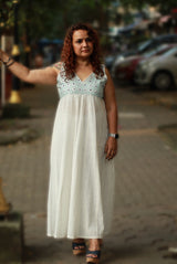 Khwaab | Long  Kali Dress | White