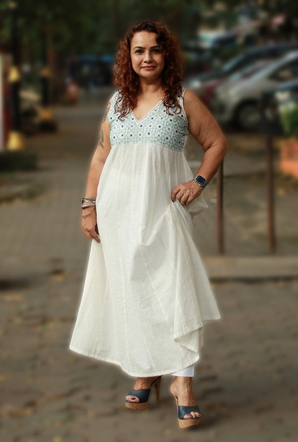 Khwaab | Long  Kali Dress | White