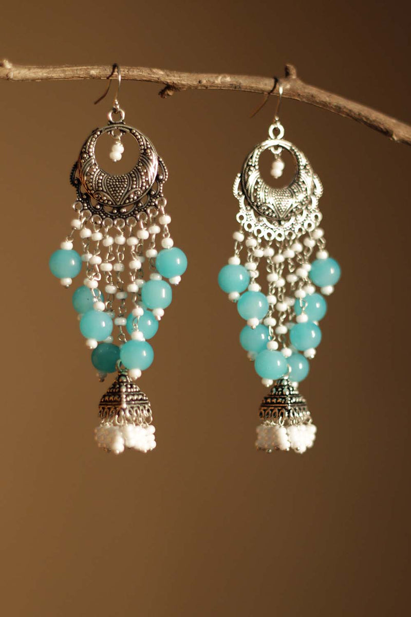 Gunjan | Chandelier Jhumka | Azure