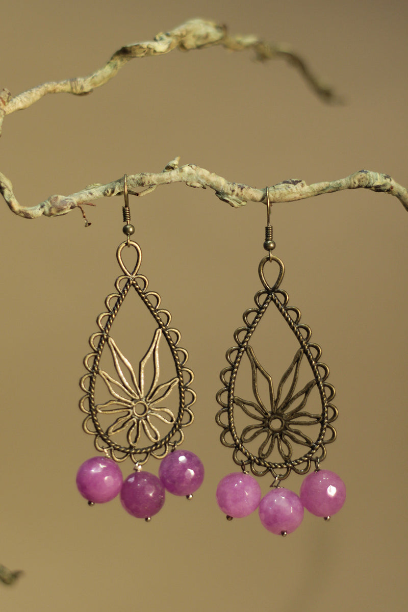 Parijat | Earrings | Mauve agates