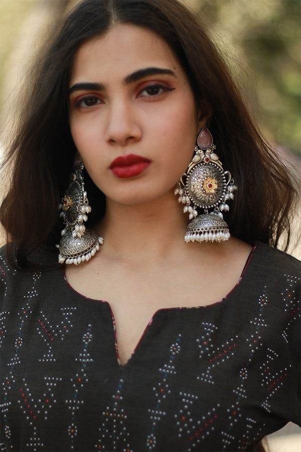 Oxidised Chandelier Jhumka