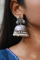 Oxidised Elephant Jhumka