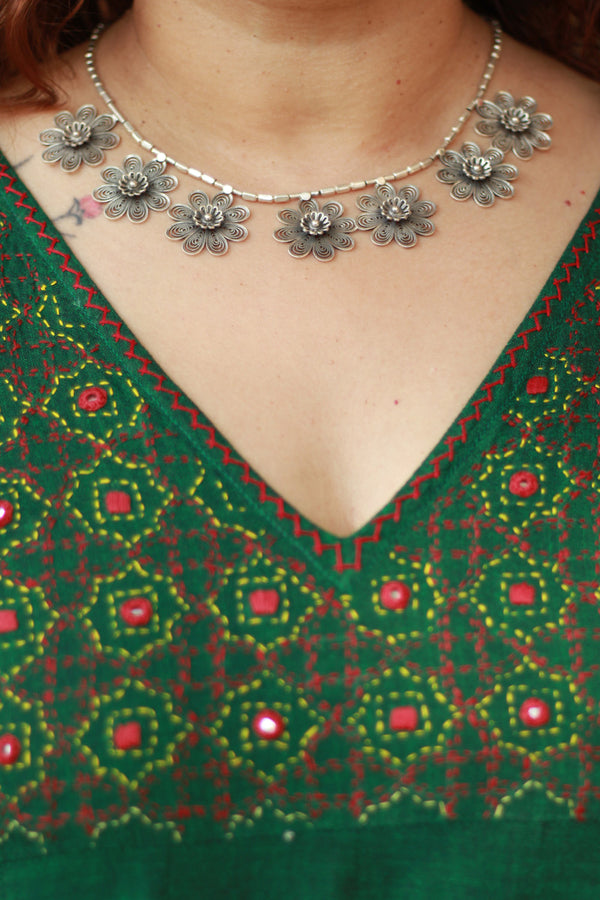 Gul Tarang | Pure Silver Necklace