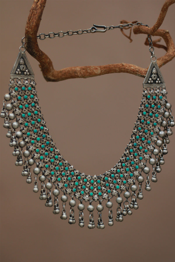 Ruhani Neel | Silver Necklace | Turquoise