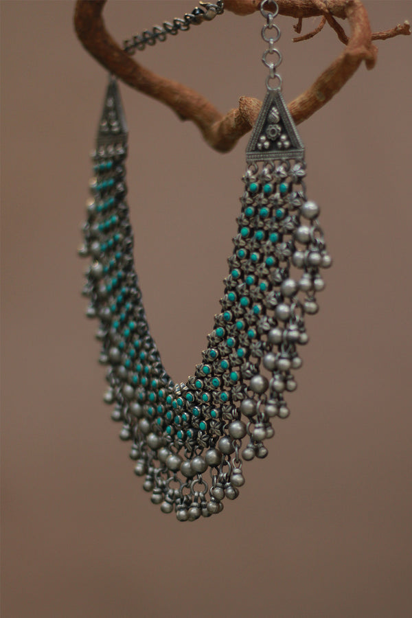 Ruhani Neel | Silver Necklace | Turquoise