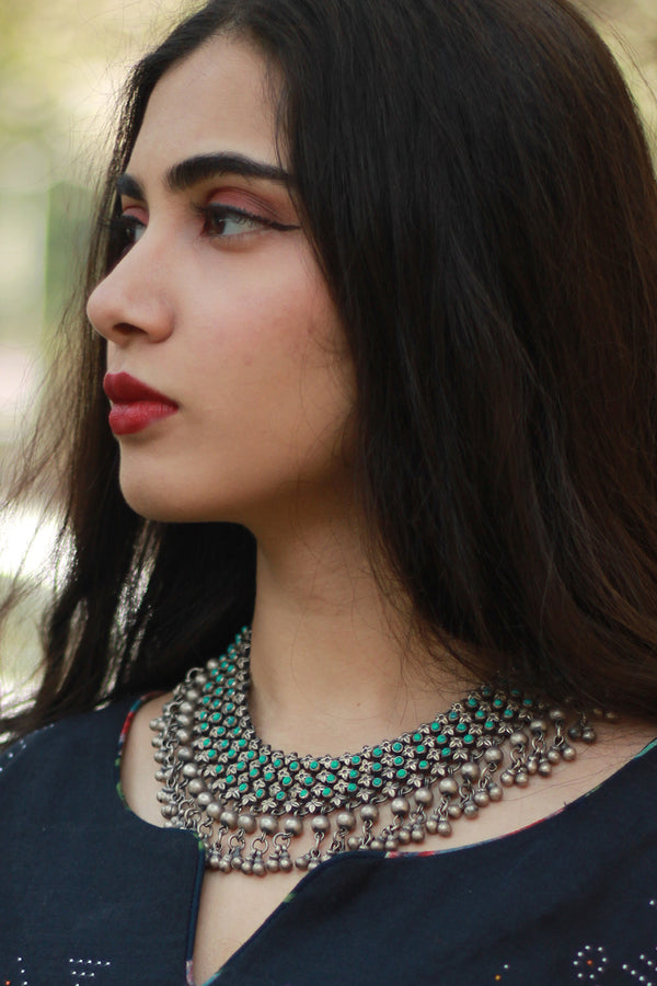 Ruhani Neel | Silver Necklace | Turquoise