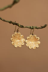 Sadhvi | Ceramic Flower Earrings | Beige