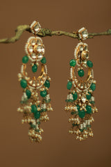 Adaayein | Kundan Earring | Green