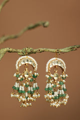 Adaayein | Kundan Earring | Green