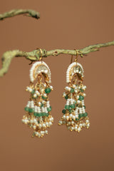 Adaayein | Kundan Earring | Green