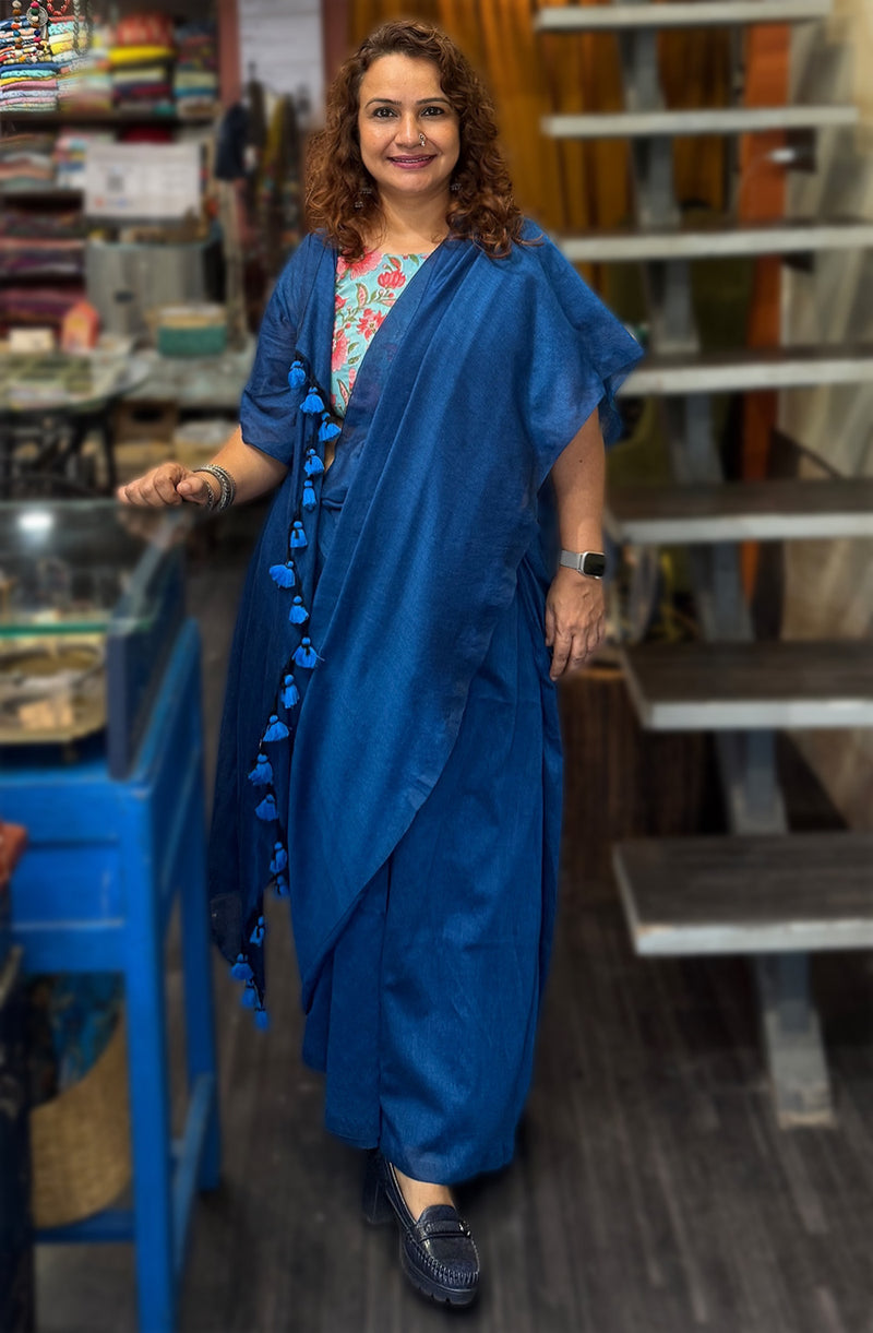 Rangg |  Mul Cotton Saree | Royal Blue