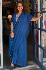 Rangg |  Mul Cotton Saree | Royal Blue