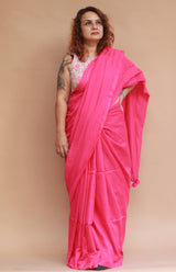 Rangg |  Mul Cotton Saree | Fuschia