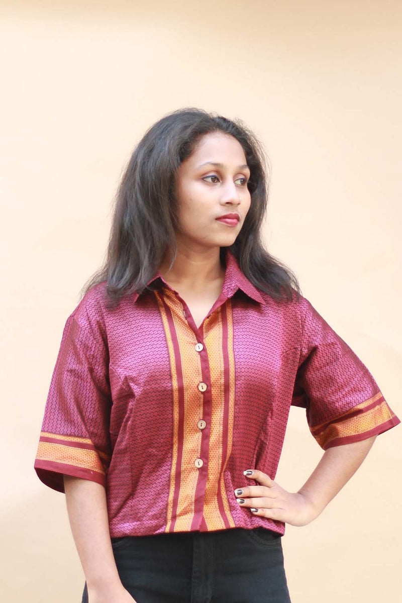 Kanaka | Khunn Cropped Shirt | Kumkum