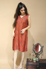 Rann Ajrakh Silk Short Dress